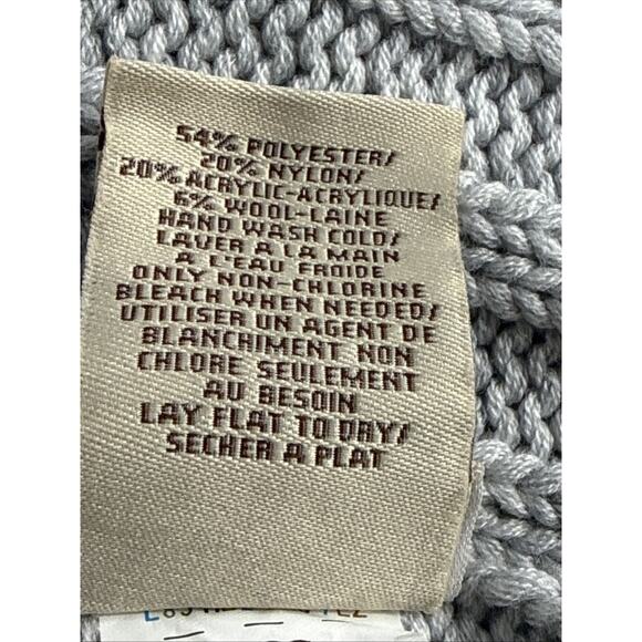 UGG Chunky Knit Textured Cardigan Wool Blend Scarf Grey - Picture 7 of 7